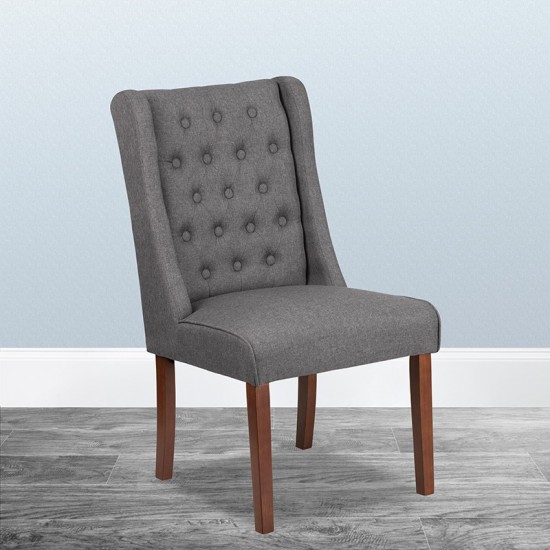 HERCULES Preston Series Gray Fabric Tufted Parsons Chair