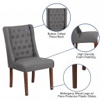 HERCULES Preston Series Gray Fabric Tufted Parsons Chair