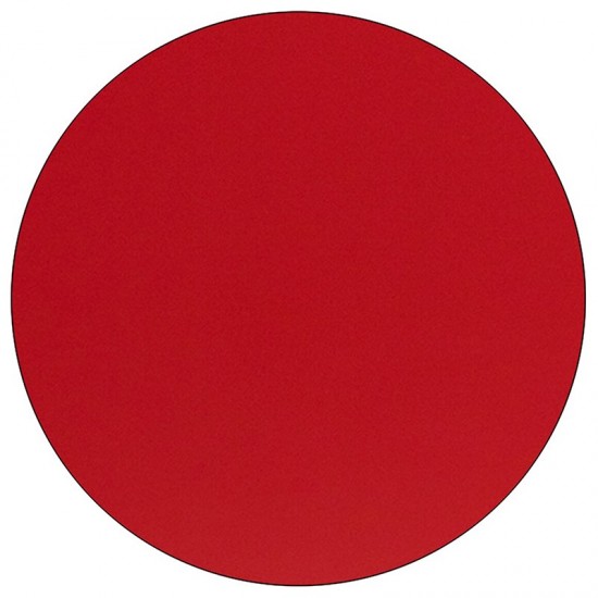 48'' Round Red HP Laminate Activity Table - Standard Height Adjustable Legs