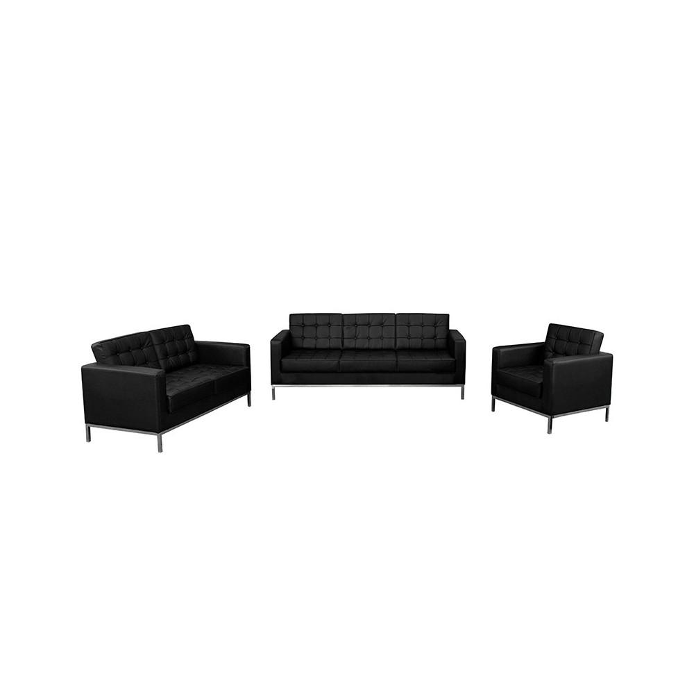 HERCULES Lacey Series Reception Set in Black LeatherSoft