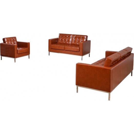 HERCULES Lacey Series Reception Set in Cognac LeatherSoft