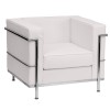 Contemporary Melrose White LeatherSoft Chair with Encasing Frame