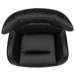 Black LeatherSoft Swivel Wing Chair