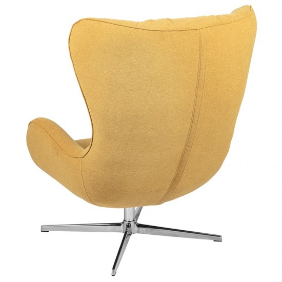 Citron Fabric Swivel Wing Chair