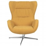 Citron Fabric Swivel Wing Chair