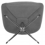 Gray Fabric Swivel Wing Chair