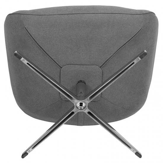 Gray Fabric Swivel Wing Chair