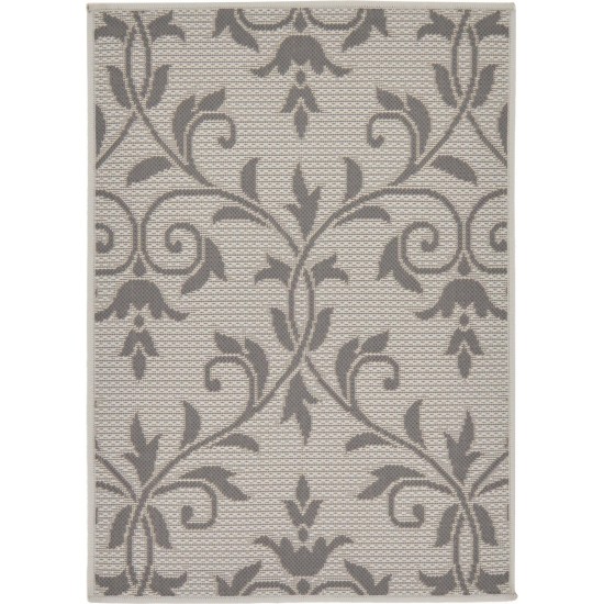 Rug Unique Loom Outdoor Botanical Gray Rectangular 2' 2 x 3' 0