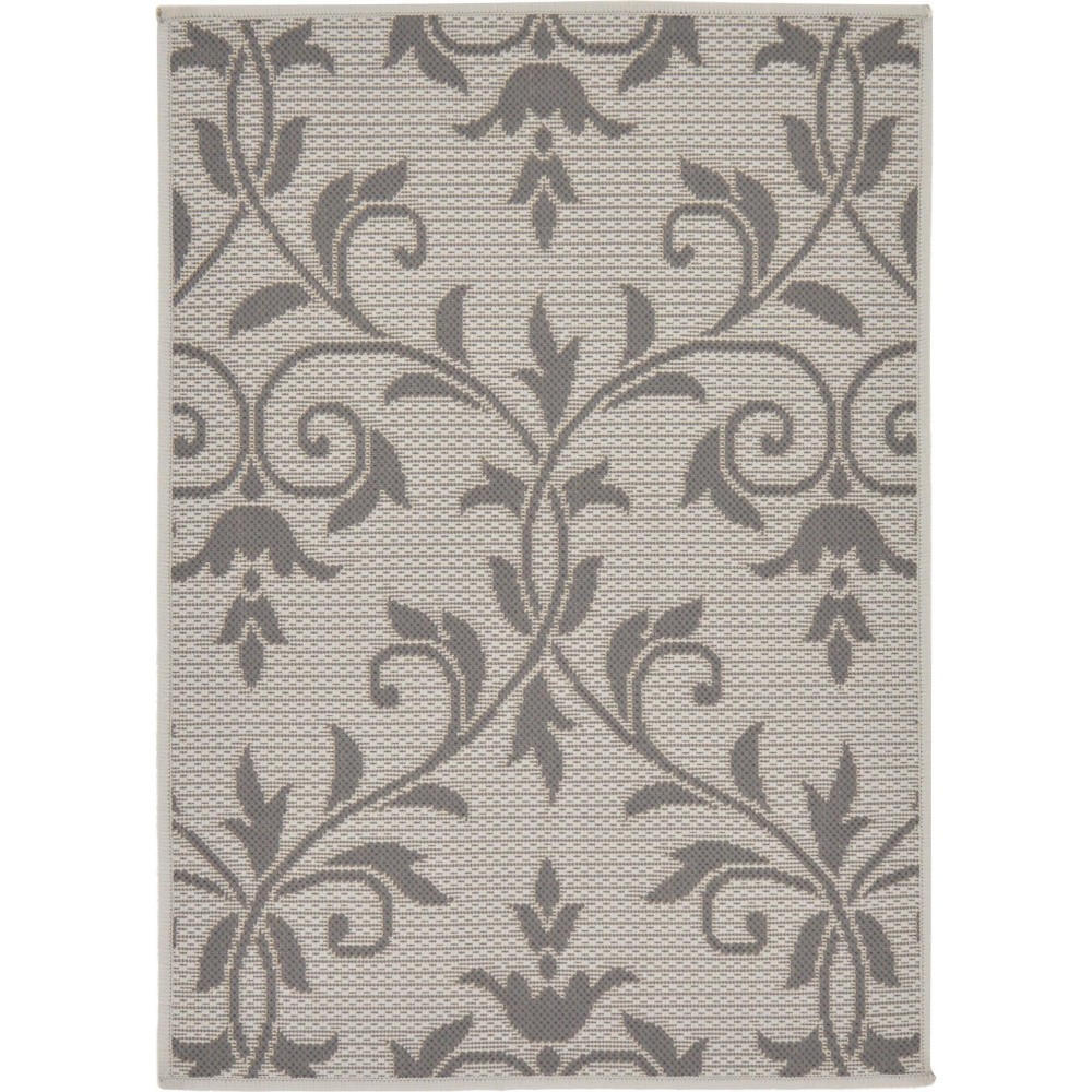 Rug Unique Loom Outdoor Botanical Gray Rectangular 2' 2 x 3' 0