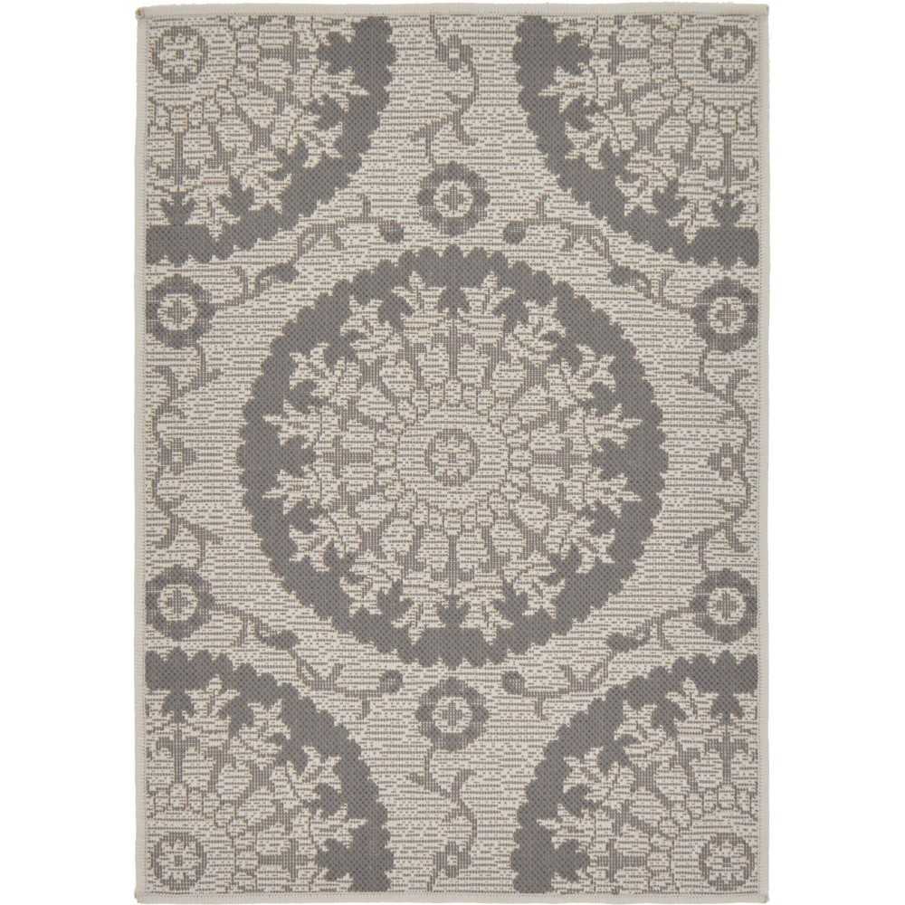 Rug Unique Loom Outdoor Botanical Gray Rectangular 2' 2 x 3' 0 Rug Unique Loom Outdoor Botanical Gray Rectangular 2' 2 x 3' 0