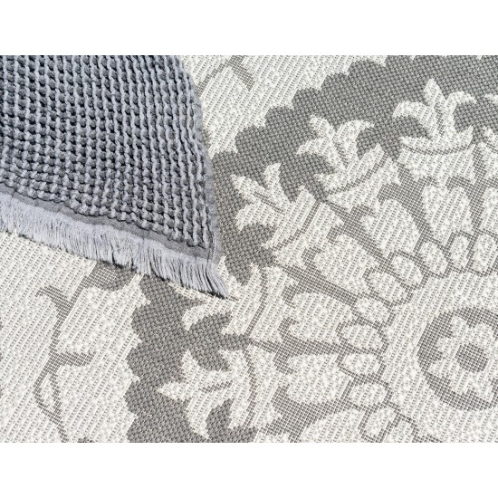 Rug Unique Loom Outdoor Botanical Gray Rectangular 2' 2 x 3' 0