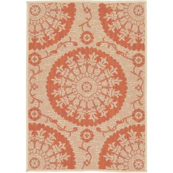 Rug Unique Loom Outdoor Botanical Terracotta Rectangular 2' 2 x 3' 0