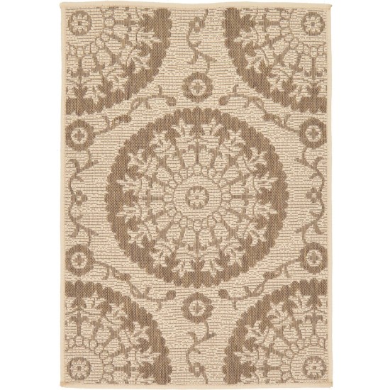 Rug Unique Loom Outdoor Botanical Brown Rectangular 2' 2 x 3' 0