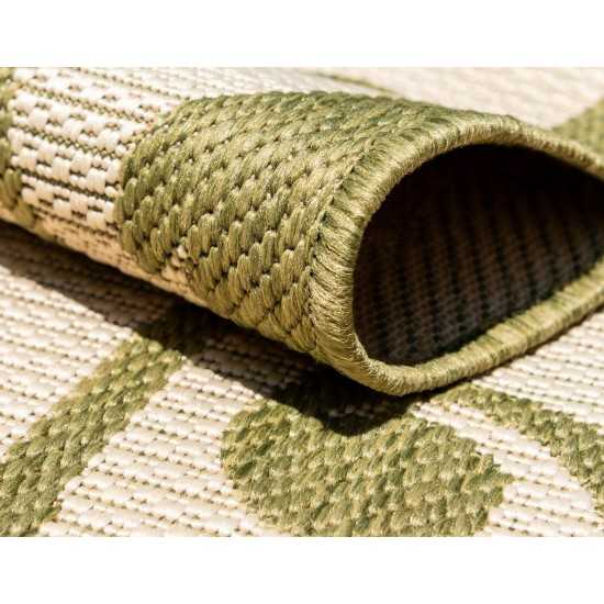 Rug Unique Loom Outdoor Botanical Light Green Rectangular 2' 2 x 3' 0