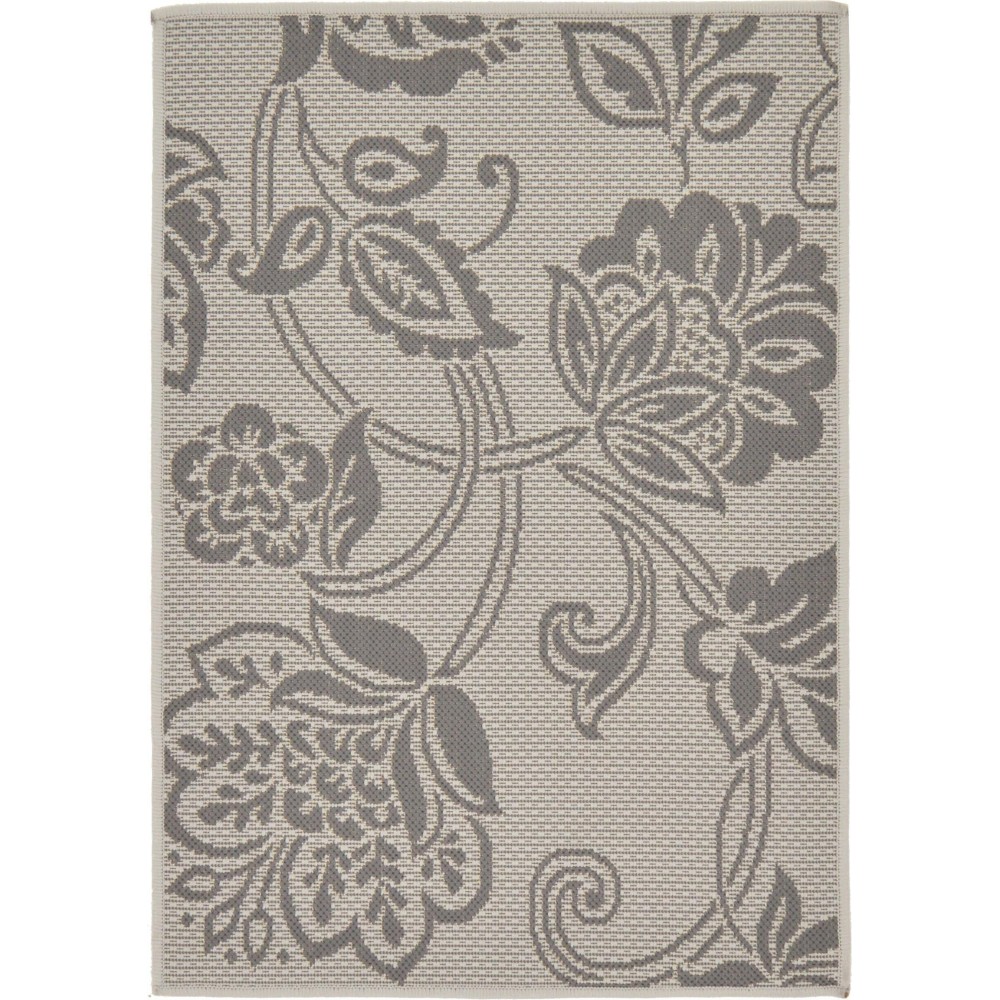Rug Unique Loom Outdoor Botanical Gray Rectangular 2' 2 x 3' 0 Rug Unique Loom Outdoor Botanical Gray Rectangular 2' 2 x 3' 0