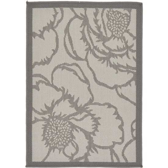 Rug Unique Loom Outdoor Botanical Gray Rectangular 2' 2 x 3' 0