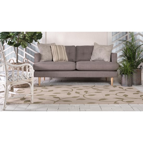 Rug Unique Loom Outdoor Botanical Green Rectangular 2' 2 x 3' 0