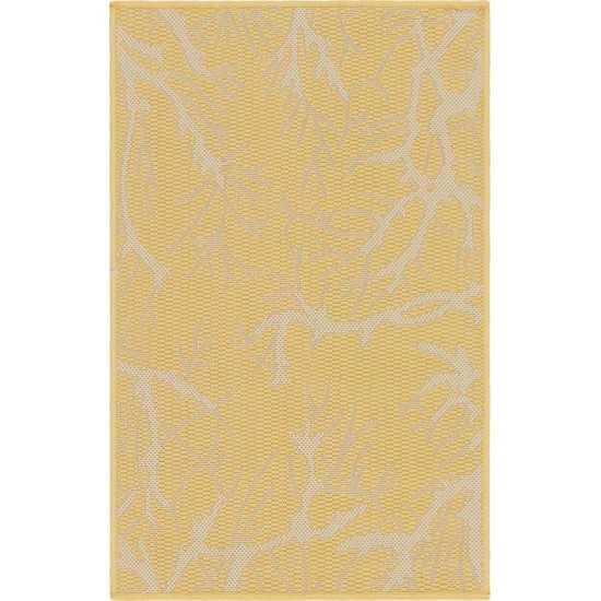 Rug Unique Loom Outdoor Botanical Yellow Rectangular 2' 0 x 3' 0