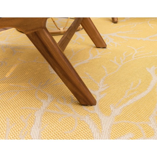 Rug Unique Loom Outdoor Botanical Yellow Rectangular 2' 0 x 3' 0