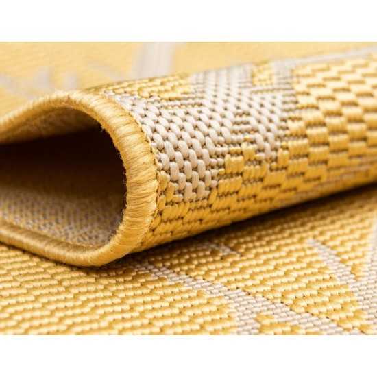 Rug Unique Loom Outdoor Botanical Yellow Rectangular 2' 0 x 3' 0