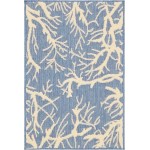 Rug Unique Loom Outdoor Botanical Navy Blue Rectangular 2' 0 x 3' 0