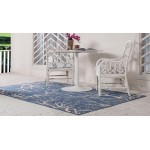 Rug Unique Loom Outdoor Botanical Navy Blue Rectangular 2' 0 x 3' 0