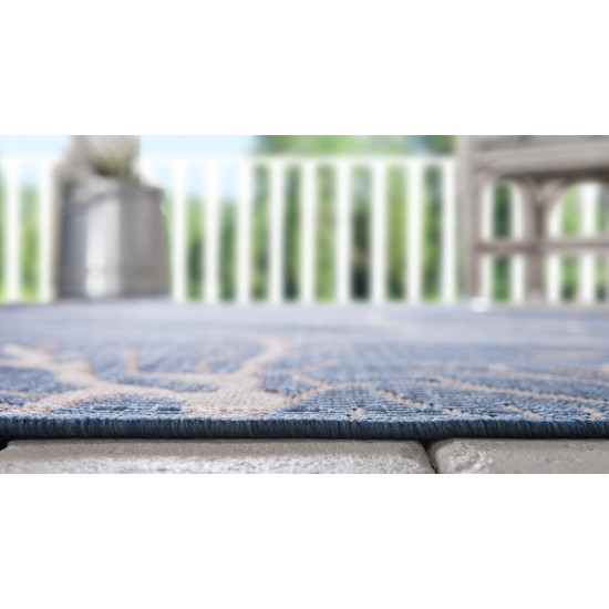 Rug Unique Loom Outdoor Botanical Navy Blue Rectangular 2' 0 x 3' 0