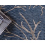 Rug Unique Loom Outdoor Botanical Navy Blue Rectangular 2' 0 x 3' 0