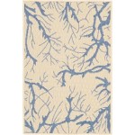 Rug Unique Loom Outdoor Botanical Beige/Navy Blue Rectangular 2' 0 x 3' 0