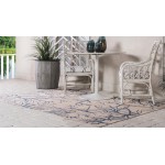 Rug Unique Loom Outdoor Botanical Beige/Navy Blue Rectangular 2' 0 x 3' 0