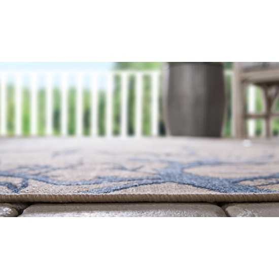 Rug Unique Loom Outdoor Botanical Beige/Navy Blue Rectangular 2' 0 x 3' 0