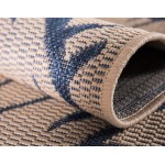 Rug Unique Loom Outdoor Botanical Beige/Navy Blue Rectangular 2' 0 x 3' 0