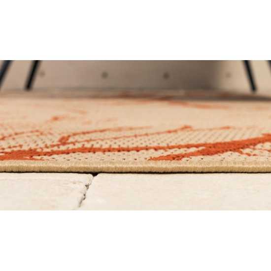 Rug Unique Loom Outdoor Botanical Beige/Terracotta Rectangular 2' 0 x 3' 0