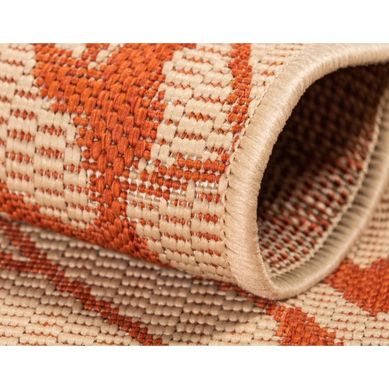 Rug Unique Loom Outdoor Botanical Beige/Terracotta Rectangular 2' 0 x 3' 0