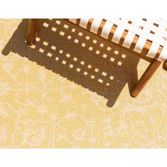 Rug Unique Loom Outdoor Botanical Yellow Rectangular 2' 0 x 3' 0