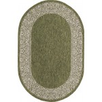 Rug Unique Loom Outdoor Border Green Oval 5' 3 x 8' 0