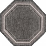 Rug Unique Loom Outdoor Border Black Octagon 8' 0 x 8' 0