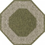 Rug Unique Loom Outdoor Border Green Octagon 5' 3 x 5' 3