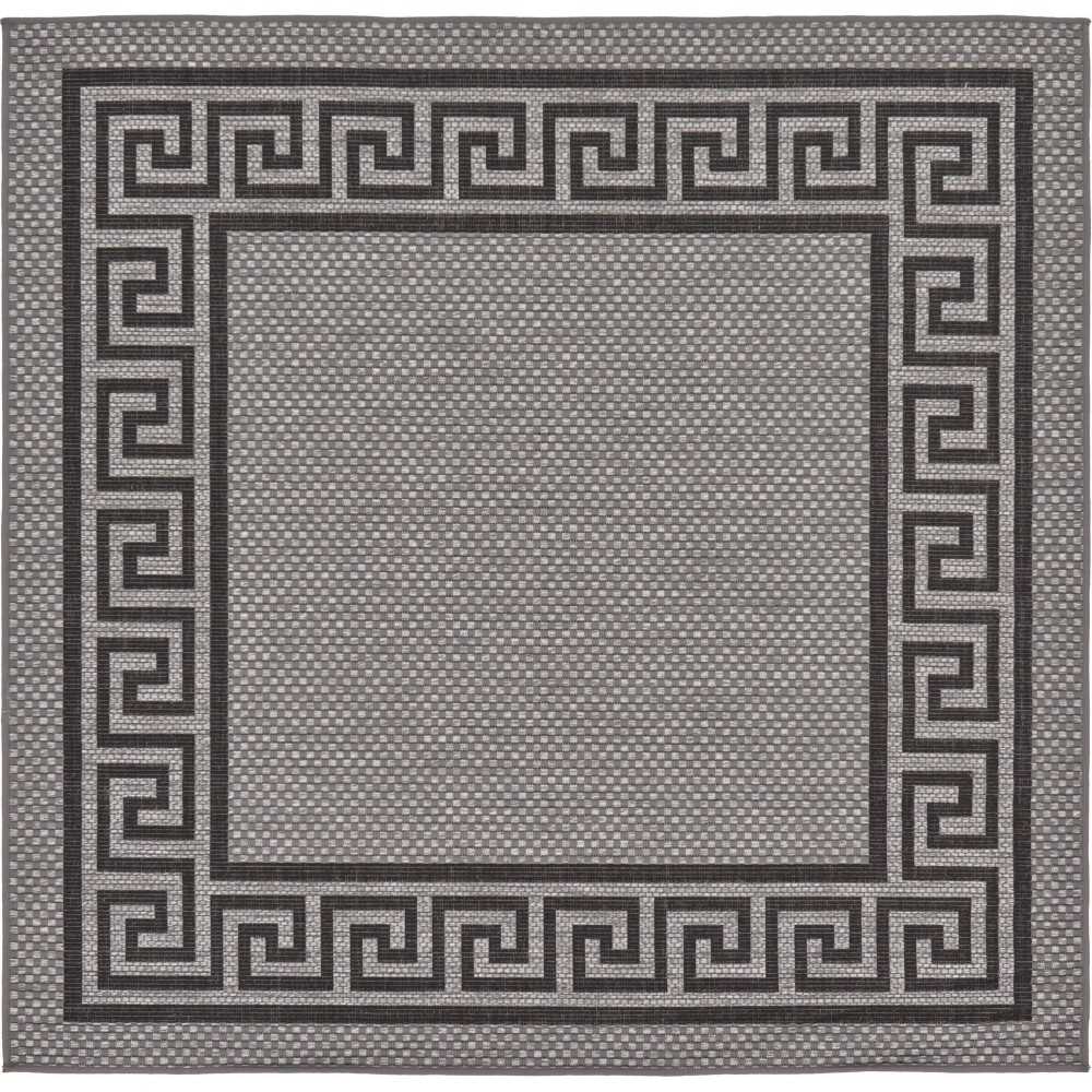 Rug Unique Loom Outdoor Border Gray Square 6' 0 x 6' 0 Rug Unique Loom Outdoor Border Gray Square 6' 0 x 6' 0