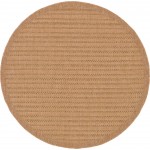 Rug Unique Loom Outdoor Border Light Brown Round 6' 0 x 6' 0