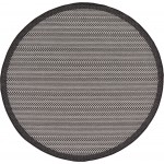 Rug Unique Loom Outdoor Border Gray Round 6' 0 x 6' 0