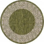 Rug Unique Loom Outdoor Border Green Round 5' 3 x 5' 3
