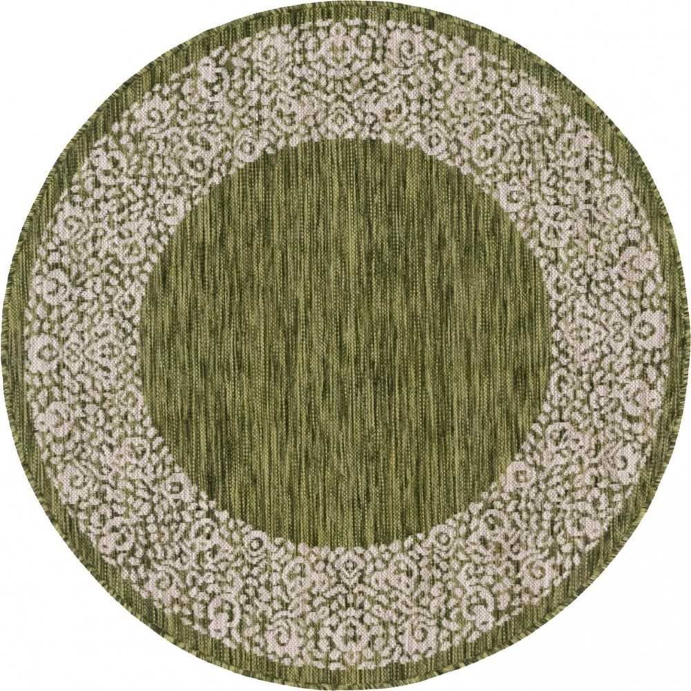 Rug Unique Loom Outdoor Border Green Round 5' 3 x 5' 3 Rug Unique Loom Outdoor Border Green Round 5' 3 x 5' 3