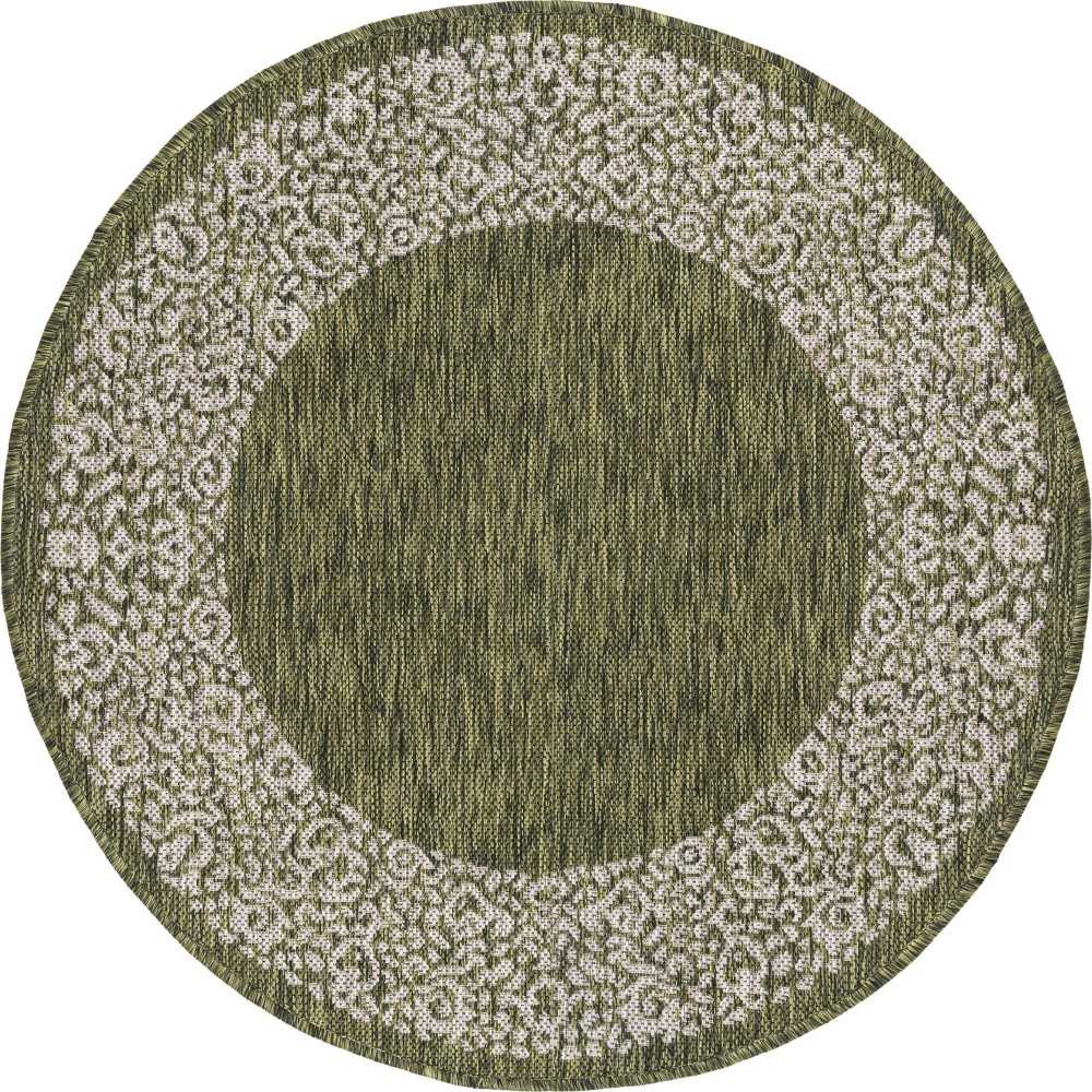 Rug Unique Loom Outdoor Border Green Round 3' 3 x 3' 3 Rug Unique Loom Outdoor Border Green Round 3' 3 x 3' 3
