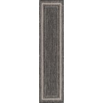 Rug Unique Loom Outdoor Border Black Runner 2' 0 x 8' 0