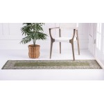 Rug Unique Loom Outdoor Border Green Runner 2' 0 x 8' 0