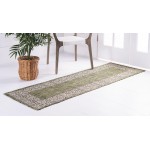 Rug Unique Loom Outdoor Border Green Runner 2' 0 x 8' 0