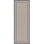 Rug Unique Loom Outdoor Border Gray Runner 2' 2 x 6' 0