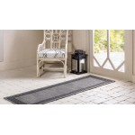 Rug Unique Loom Outdoor Border Gray Runner 2' 2 x 6' 0