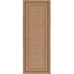 Rug Unique Loom Outdoor Border Brown Runner 2' 2 x 6' 0